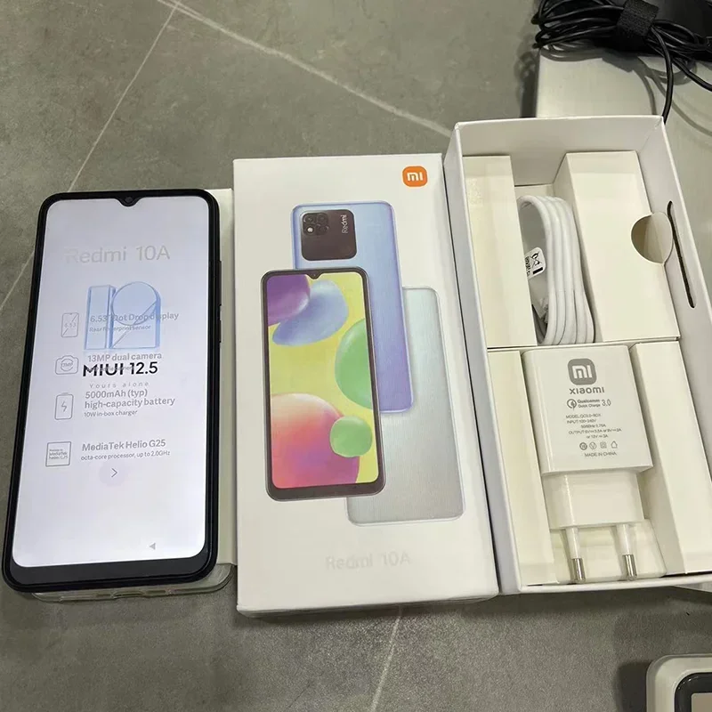 Wholesale Price 6GB+128GB 6.53 Inch MIUI 12.5 4G 5000mAh Battery Face Identification Original Cheap Phone For Redmi 10A