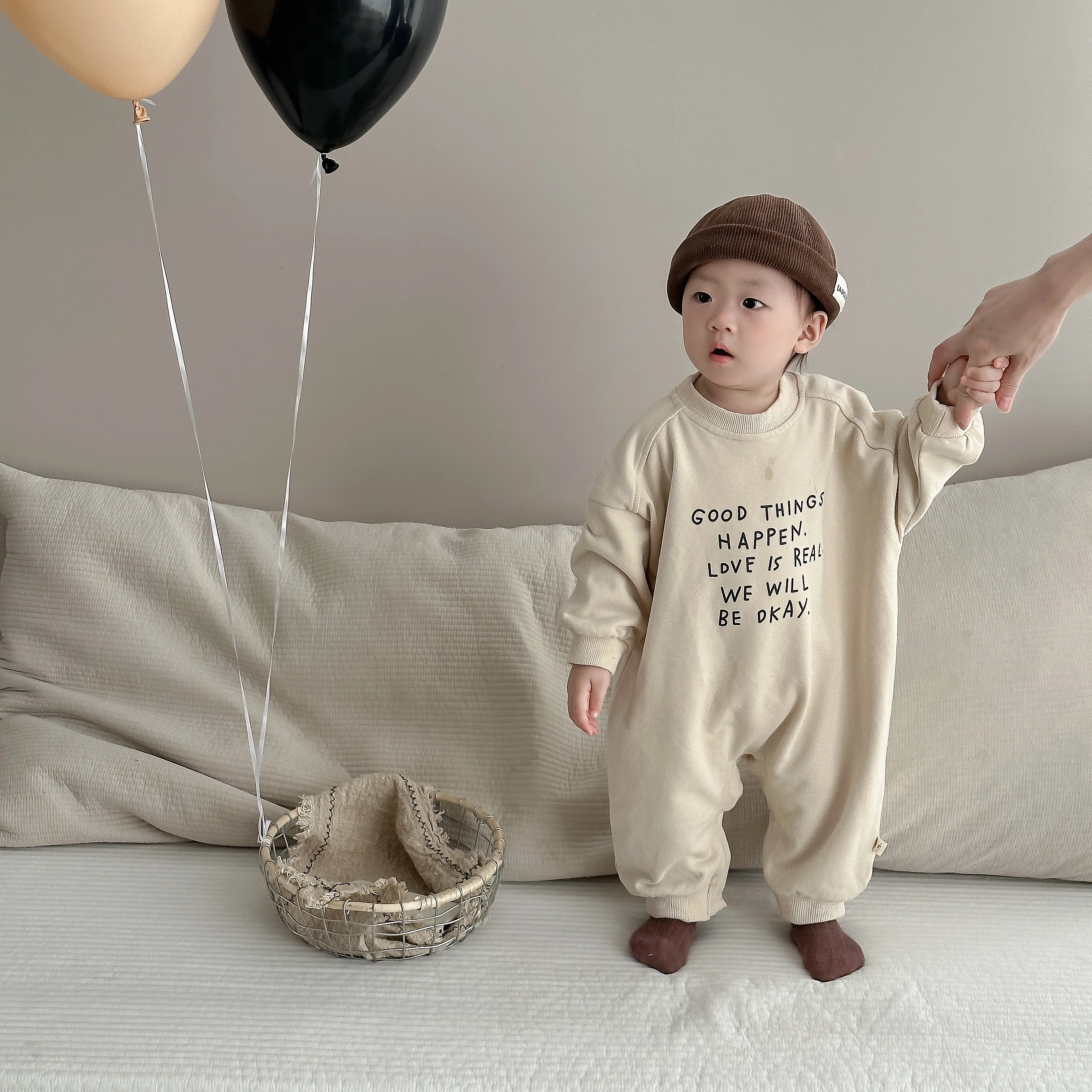 2023 Autumn Newborn Baby Girls Romper Kids Boy Romper Long Sleeve Clothing Casual Warm Jumpsuits Infant Outfit