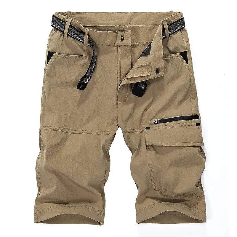 Mens Summer Quick Drying Casual Shorts Mens Outdoor Hiking Fishing Climbing Cargo Shot Pants Multi Pocket Tactical Sport Shorts