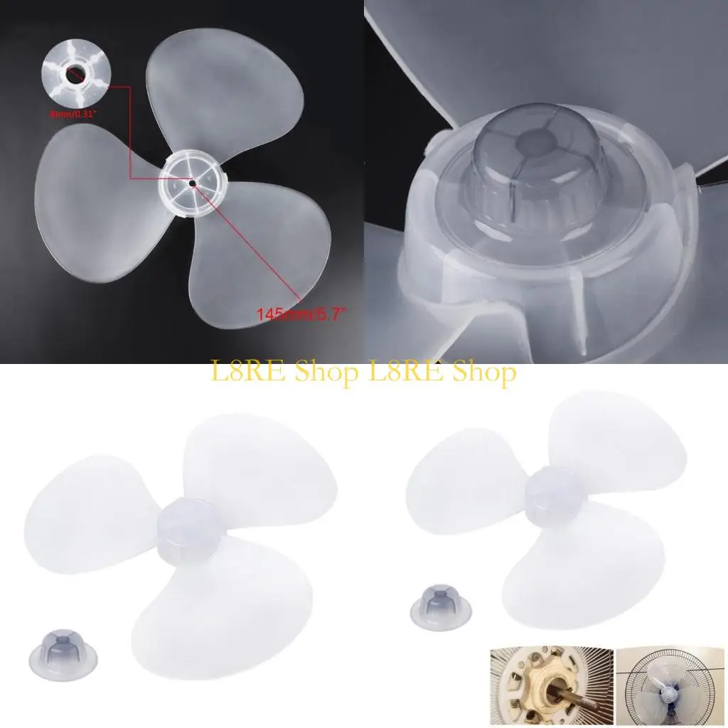 L8RE Plastic 3 Leaves Fan Blade Replacement for Standing Pedestal Fan Table Fanner General Accessories White 12 Inch