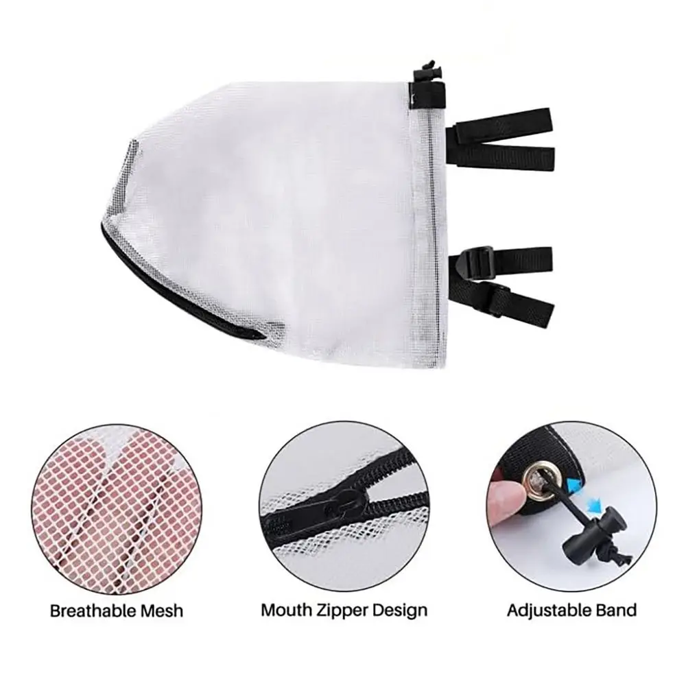 Lightweight Adjustable Dog Protective Mask Mesh Portable Pet Protective Veil Breathable Mosquito Proof Mask Hiking