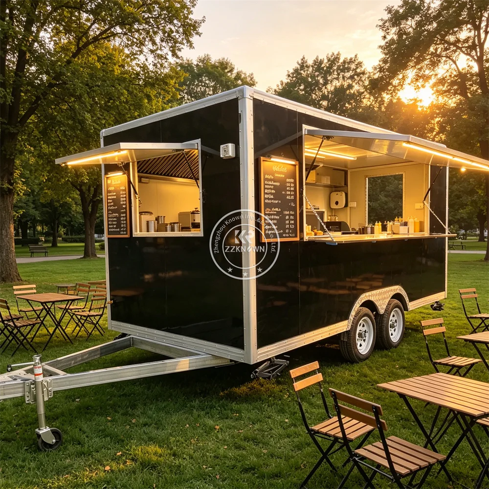 

Commercial Mobile Food Trailer Mobile Kitchen Crepe Waffle Coffee Kitchen Truck Mobile Restaurant Food Truck For Sale