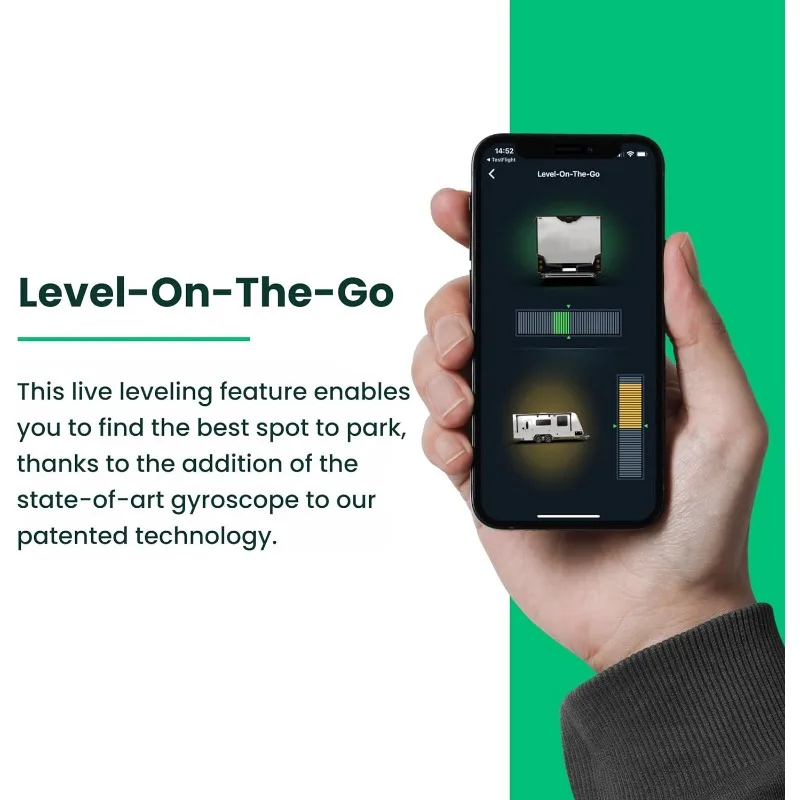 Bezprzewodowy system poziomowania pojazdów kempingowych LevelMateMAX, poziomica Bluetooth dla kamperów, niezbędne akcesorium w podróży
