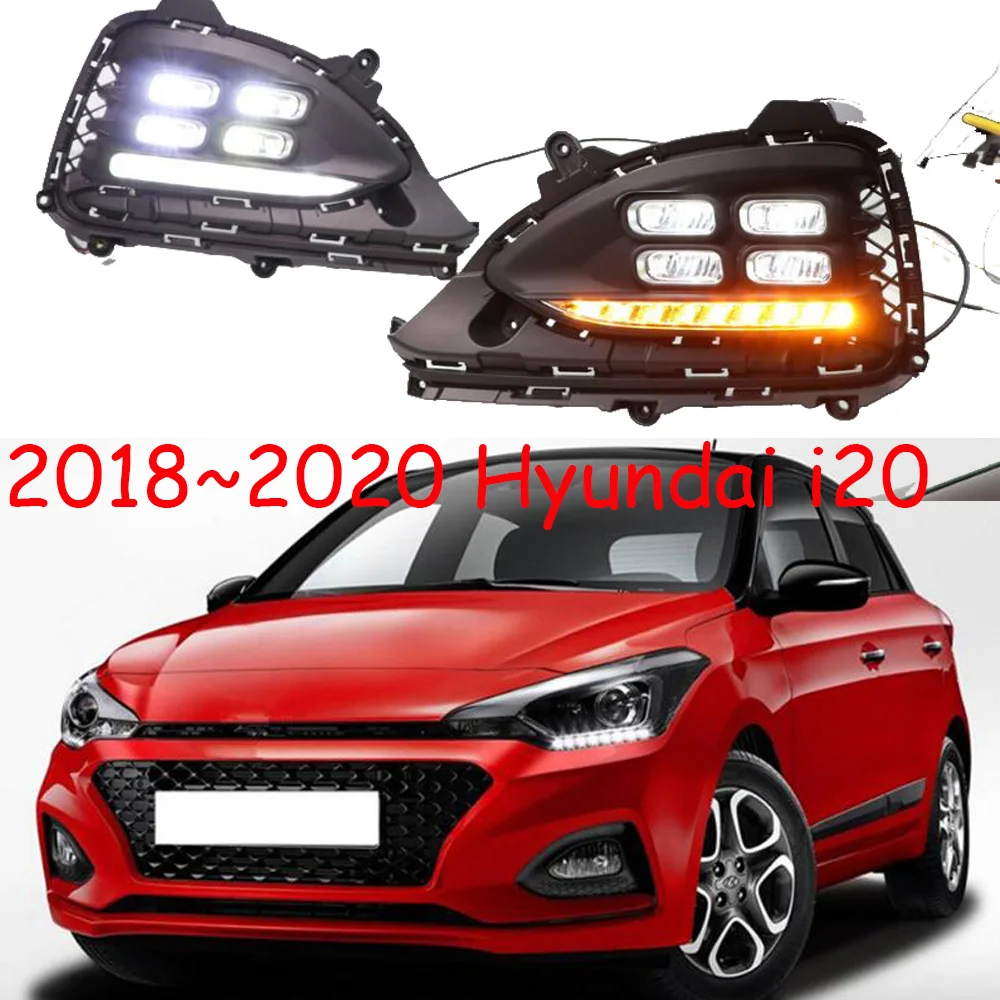 

1set LED Daytime Running Light For Hyundai I20 DRL 2018 2019 dynamic Turn Signal Function Car DRL ABS 12V LED Fog Lamp