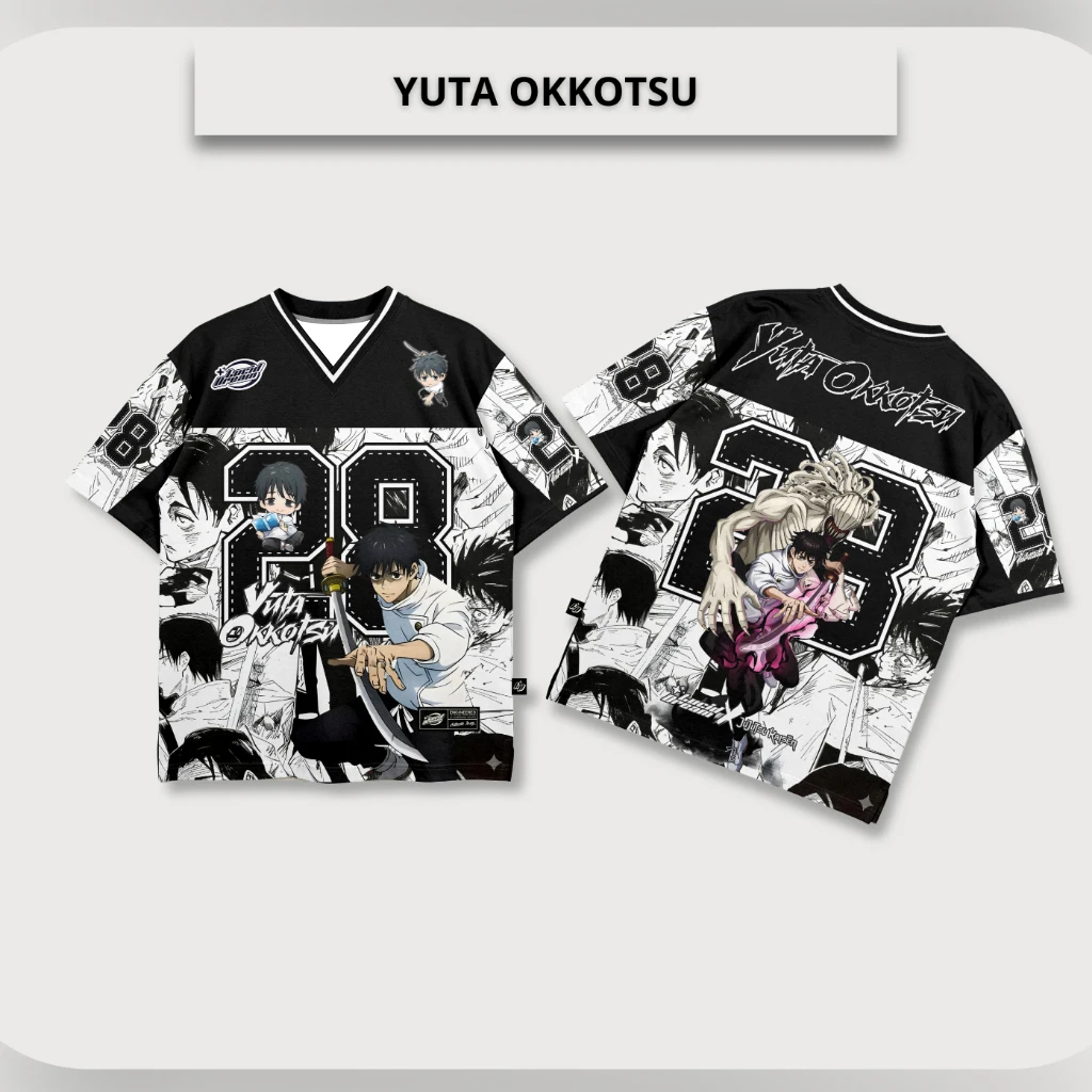 

Футболка Jujutsu Kaisen 0: Юта Оккоцу 28, мужская, с коротким рукавом, V-образным вырезом, черно-белая, с графическим принтом манги, для фанатов, повседневная уличная одежда