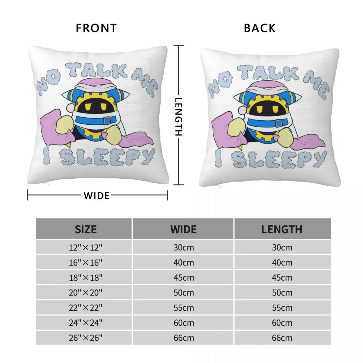 Sleepy Magolor Square Pillowcase Polyester Linen Velvet Pattern Zip Decor Throw Pillow Case Car Cushion Cover