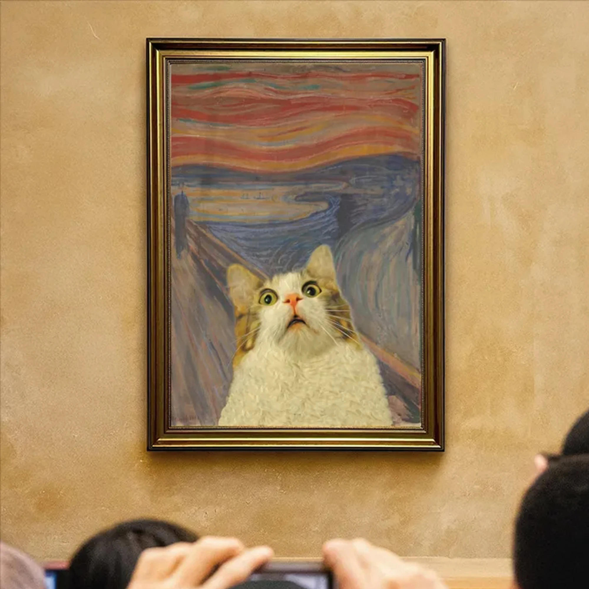 Modern Frightened Kitty Wall Art Print Canvas Painting Poster Picture For Living Room,Bedroom Home Decor
