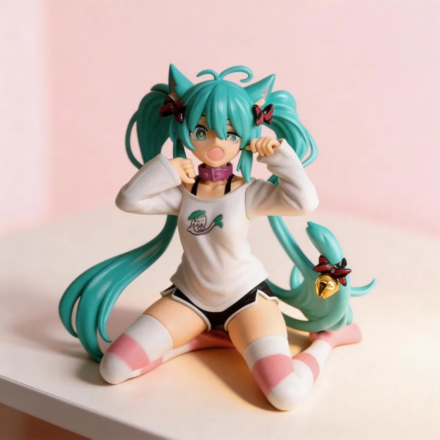 

Аниме-фигурка Vocaloid Hatsune Miku (версия с кошачьими ушками), 12 см, коллекционная модель-игрушка для фанатов, украшение