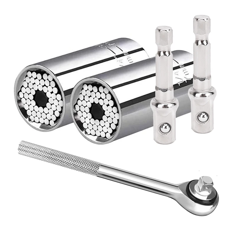 Universal Torque Wrench Head Hand Tool Set Socket Sleeve 7-19mm For Power Drill Spanners 3/8\'\' Ratchet Wrench Key Multitool Kit