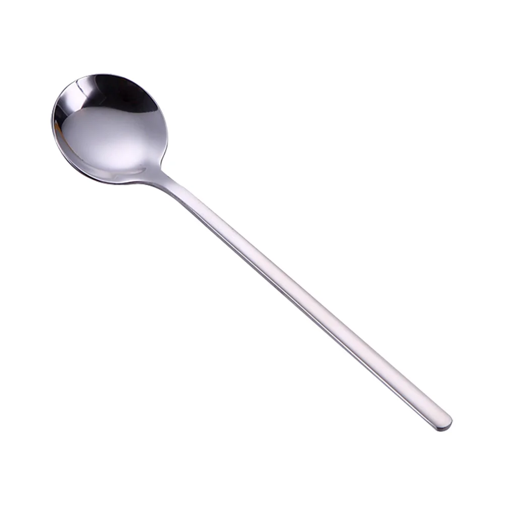 

5 pcs Coffee Spoon Set Stainless Steel Modern Round Small Bouillon Food Service Spoons Easy Clean Dishwasher Safe Stylish Design