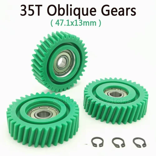 Imagen 1 del producto Engranaje planetario oblicuo 35T, 47,1x13mm con rodamientos de 8mm, engranaje de nailon para bicicleta eléctrica, piezas de Motor de cubo de 500W, engranajes helicoidales