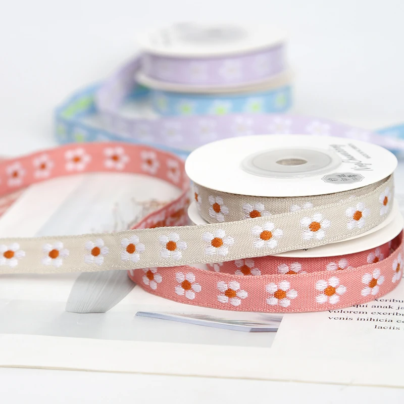 1CM idyllic embroidery ribbon ribbon ribbon ribbon DIY manual bow hair ribbon ribbon ribbon packaging gift lace