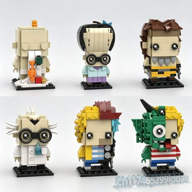 2309PCS Garbage Pail BricKidz 12 Pack Collectible Character Figures MOC Custom Building Block Creative DIY Assembly Toy Set Gift