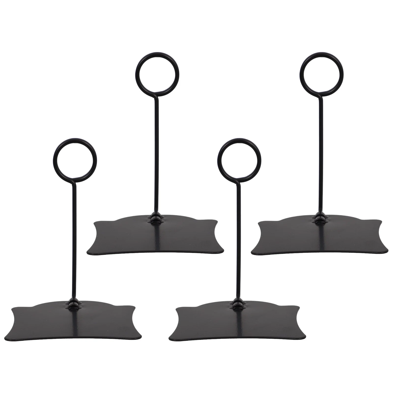 

4Pcs Iron Price Tag Holder Durable Tabletop Menu Stand Fine Workmanship Advertising Display Clip for Shops Label Display Holder