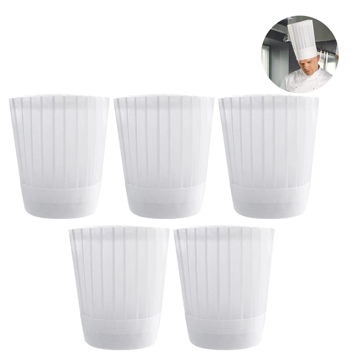 5 Pcs Chef Hat Sushi Cook Cap Chefs Hats Restaurant Kitchen Cooking Working Child