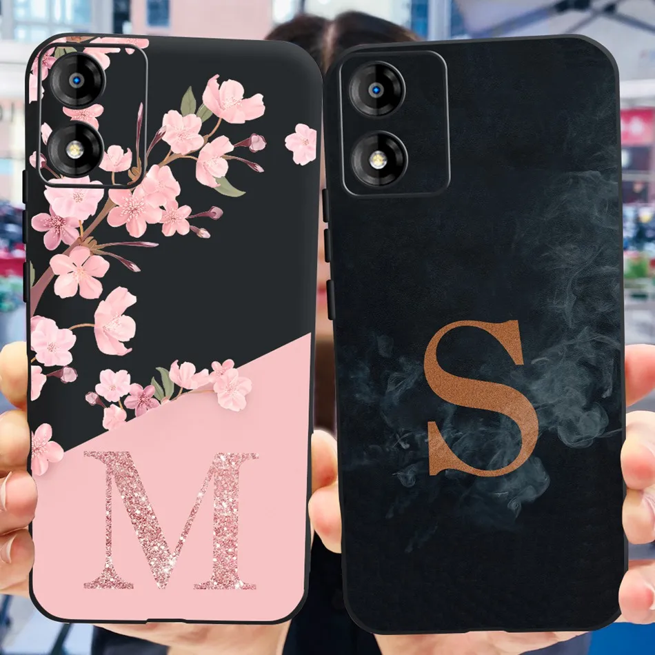 Para Motorola Moto E13 funda MOTO E13 E 13 4G Linda letra de silicona suave TPU funda trasera delgada para teléfono