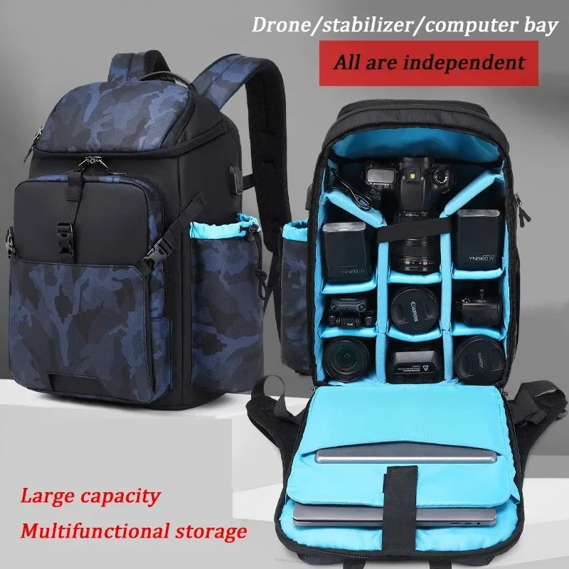 High Quality Camera Backpack Multi-functional Photography Backpack SLR Drone Bag Professional Canon Nikon SONY Camera Laptop Bag