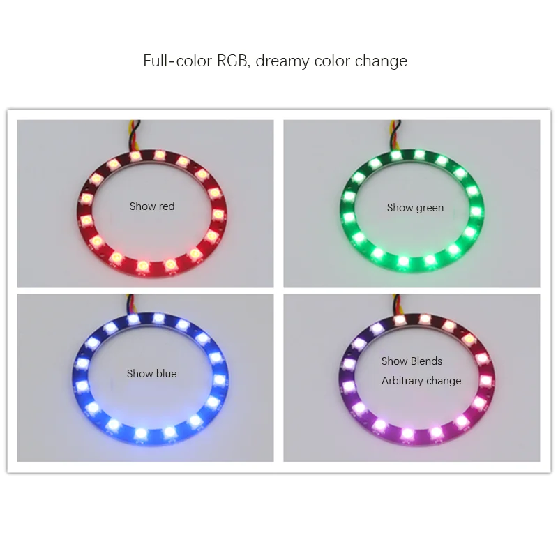 5V Programmable Circular 16-bit RGB Light Ring Magic Color WS2812 Full-color LED Water Light Ring Suitable for MCU Control