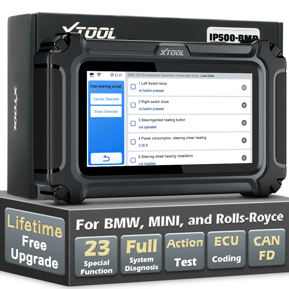 XTOOL IP500-BMR Active Test OBD2 Scanner,For BMW, MINI,And Rolls-Royce,ECU Coding ,23+Services ,Lifetime Free Update Scan Tool