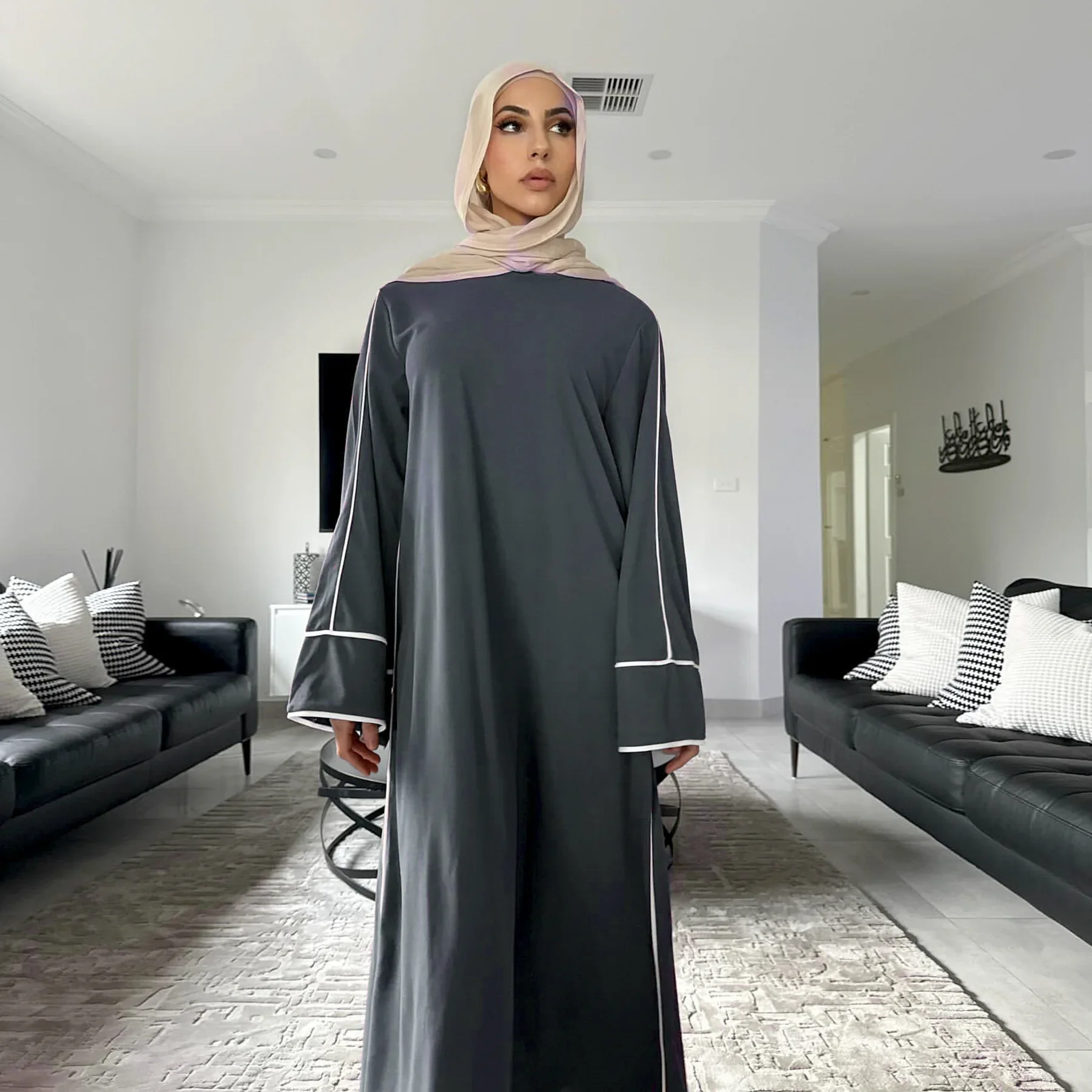 

Eid Basic Abaya Dubai Luxury Muslim Arabic Dress Abayas for Women Turkish Dresses Islamic Clothing Kaftan Hijab Robe Vistidos
