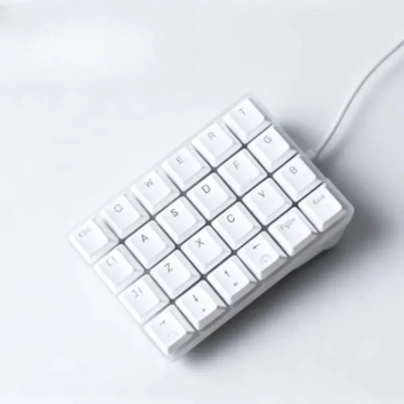 4x6 Inline Single Hand Keyboard Customized RGB Ergonomics Single Mode White and Black Keycaps Mechanical Keyboard for QMK VIAL