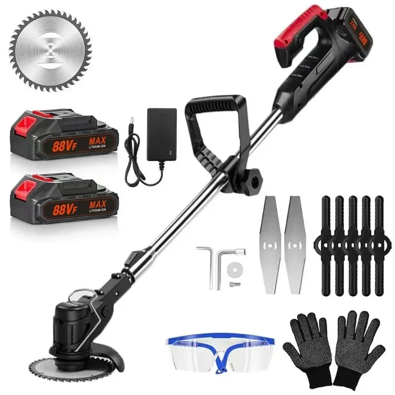 

Cordless Lawn Mower Electric Grass Trimmer Adjustable Length Angle Telescopic Pruning Garden Tools Wire Wheel