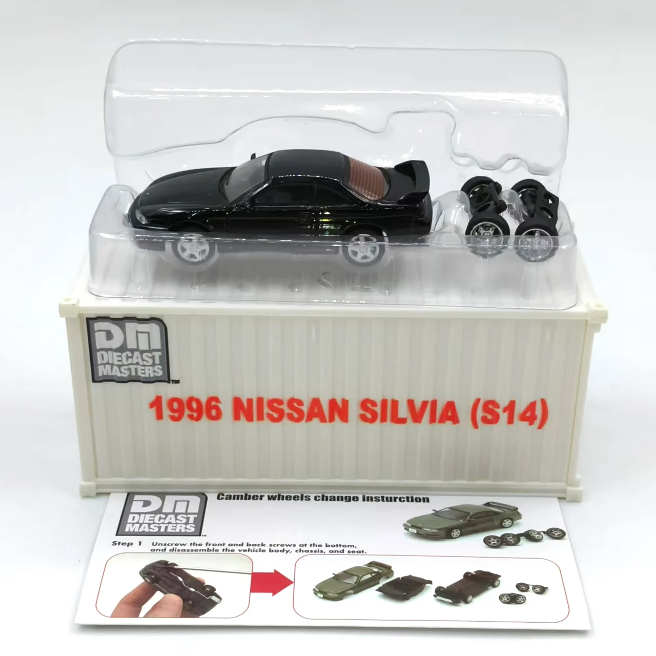 دييكاست 1:64 مقياس DM حاوية سيلفيا S14 سبيكة سيارة نموذج تحصيل لعبة هدية تذكارية عرض حلية