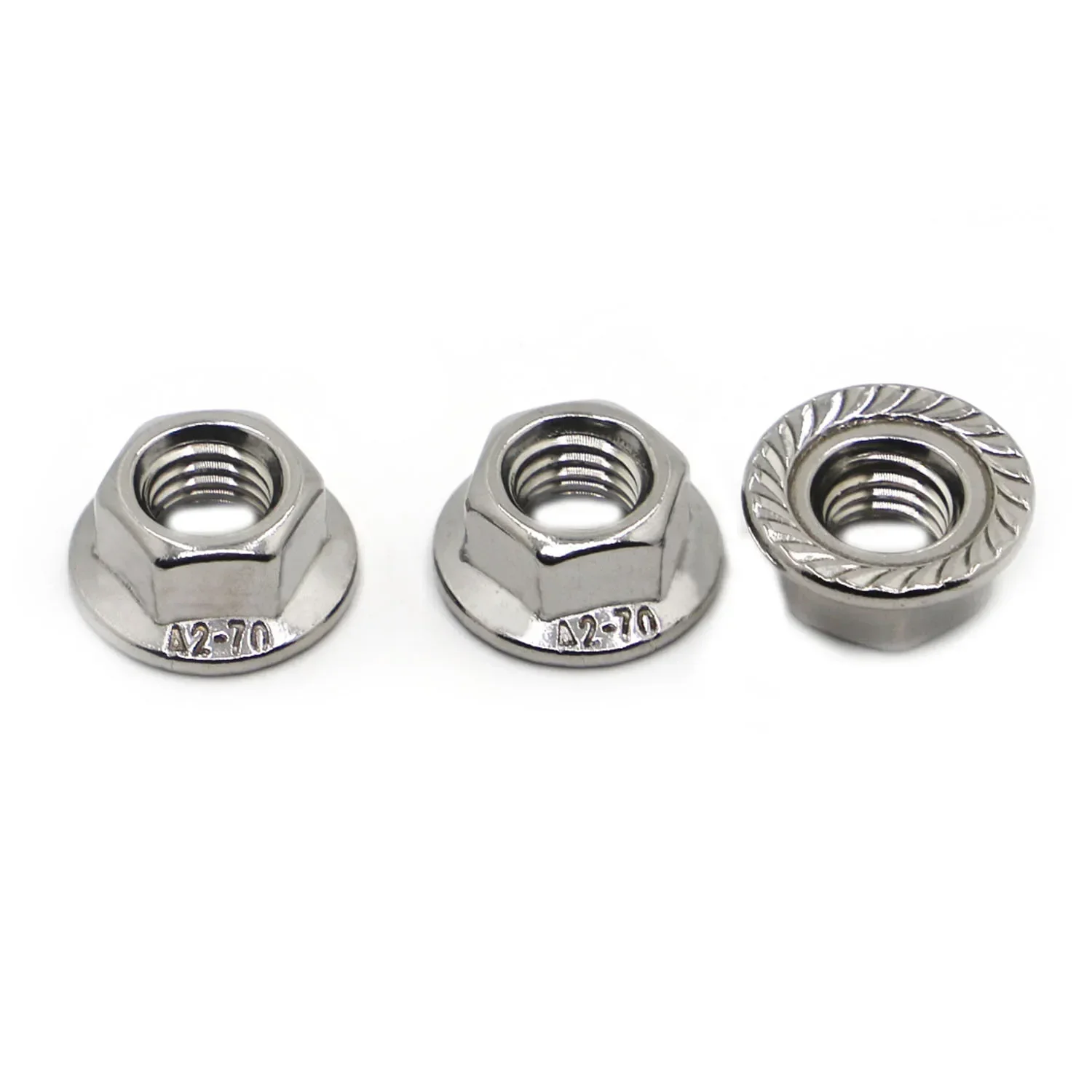 M3 M4 M5 M6 M8 M10 M12 A2-70 304 Stainless Steel Metric Thread Hexagon Hex Head Serrated Spinlock Flange Nut Locknut DIN6923