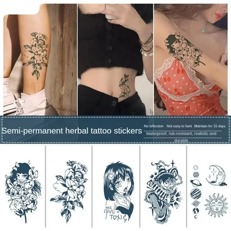 Large Totem Temporary Tattoos For Adults Men Realistic Maori Thorns Armbands Waterproof Fake Tattoo Stickers Arm Body Tatoos 3D