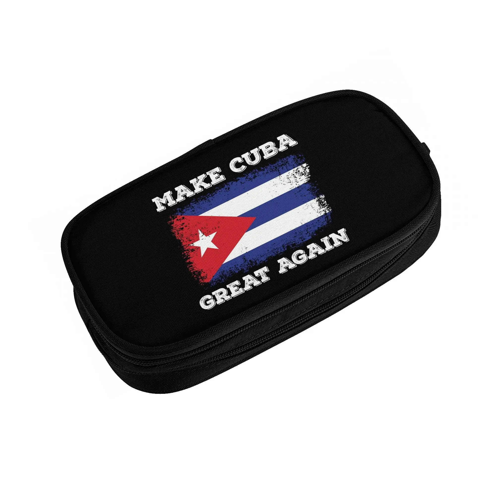 Fashion Make Cuba Great Again Cuban Flag Caribbean Pencil Case  Pencilcases Pen Box Kids Bags Students School Gifts Stationery