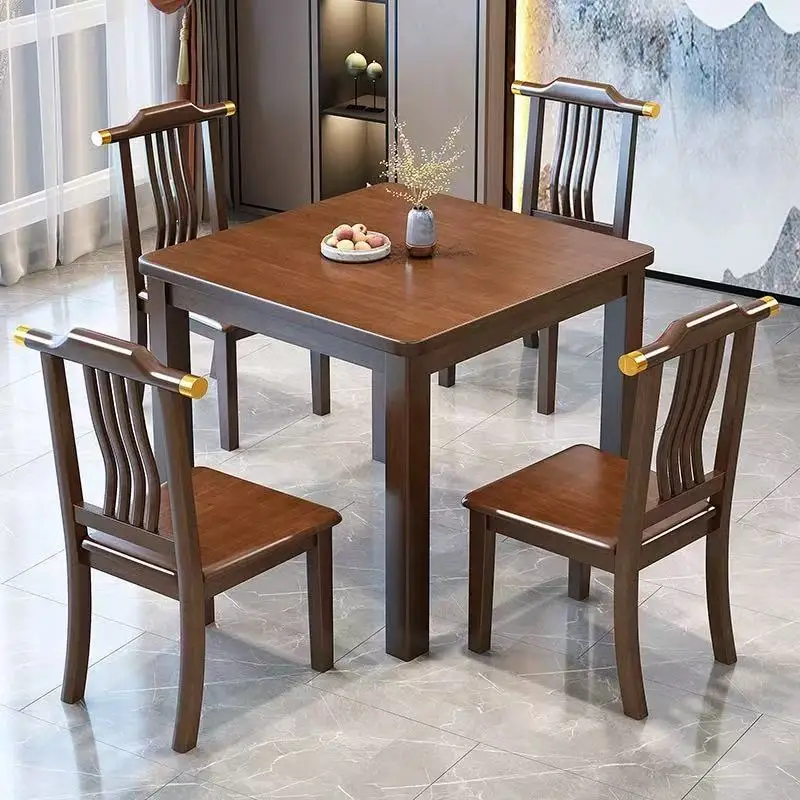 Solid wood dining table,  apartment household square table, egg playing and eating, eight immortals