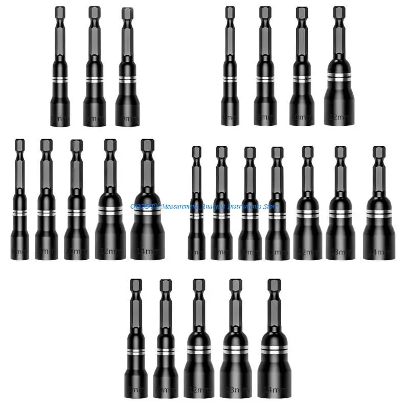 367D Power Nut Driver Drill Bit Set Socket Adapter Bolt Driver Repairing Tool Suitable for Quick Changes