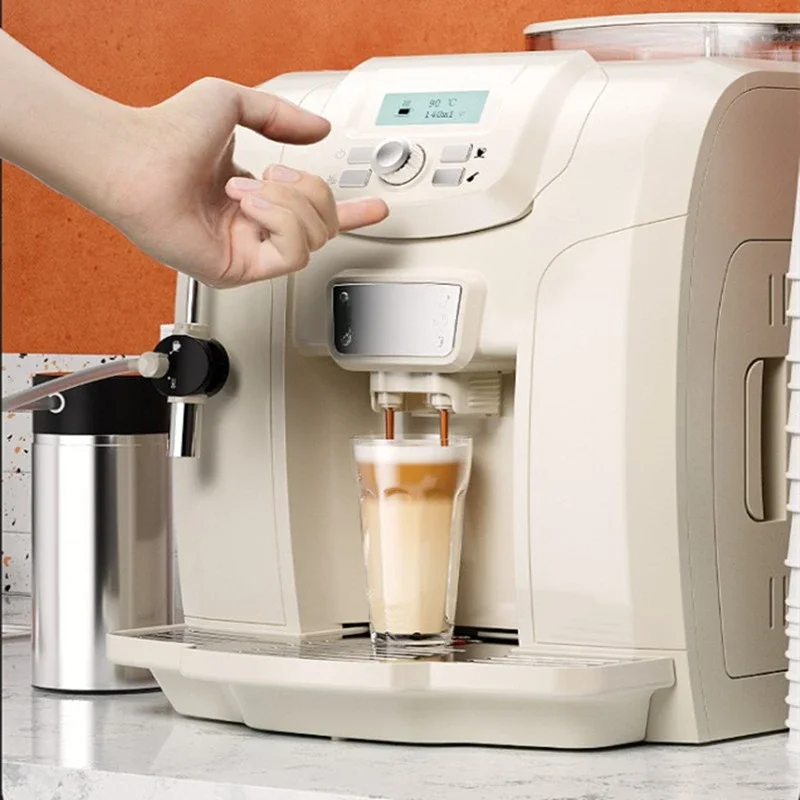 Fully automatic coffee machine, home grinding integrated Italian style concentrated steam milk foam