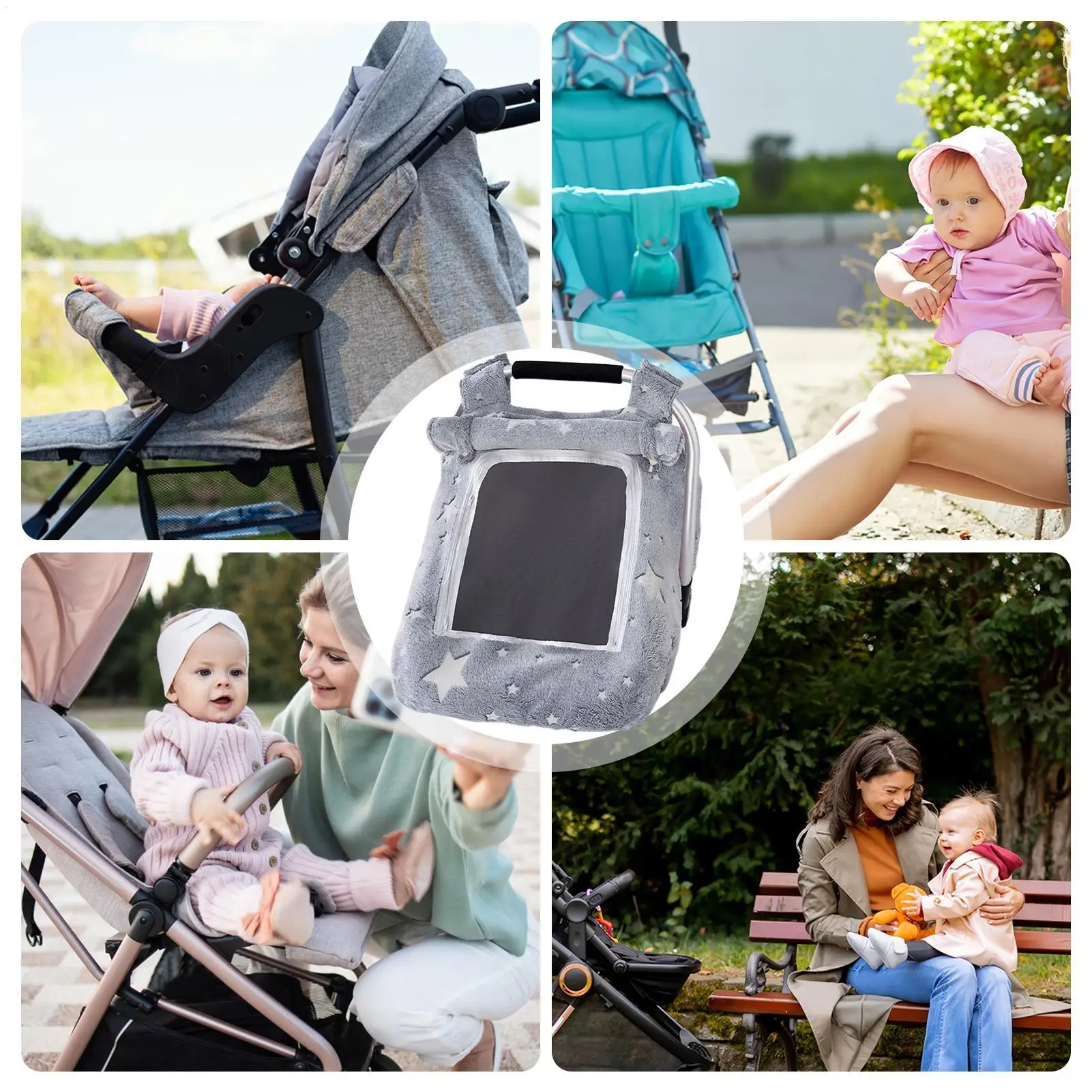 Kid Car Seat Cover Breathable Cotton Zipper Carseat Sun Shade Cover For New Parents Grandparents Families Outdoor Walking School
