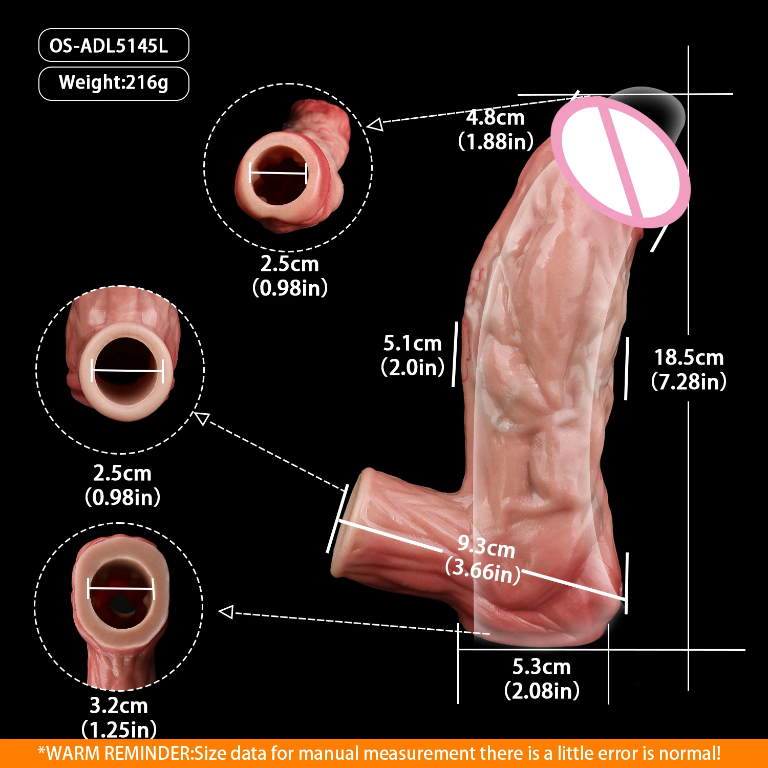 ORALSX Man Penis Enlargement Sleeves With Cock Ring Delay Ejaculation Sex Toy Reusable Opening design Hollow Dildo Adult 18 Plus