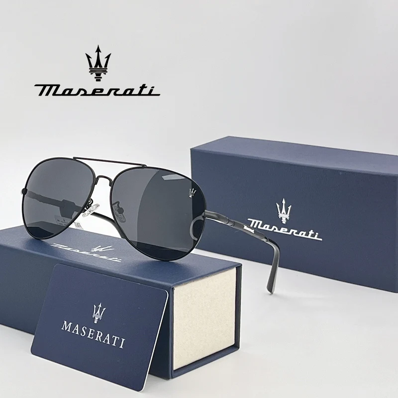 MASERATI New Polarized Sunglasses Luxury Unisex Men Women Blue Mirror Driving Sun GlassesPilot Eyewear UV400 Male Goggles