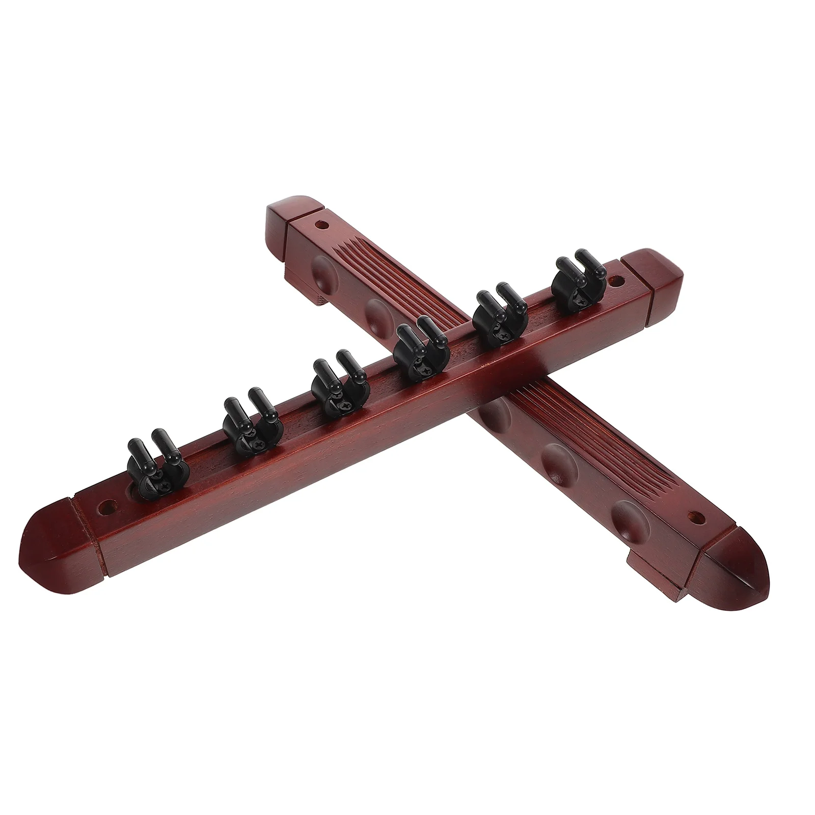 

2 шт., держатель для бильярдных палок из цельного дерева, с шестью отверстиями, компактный дизайн для решения для хранения в помещении