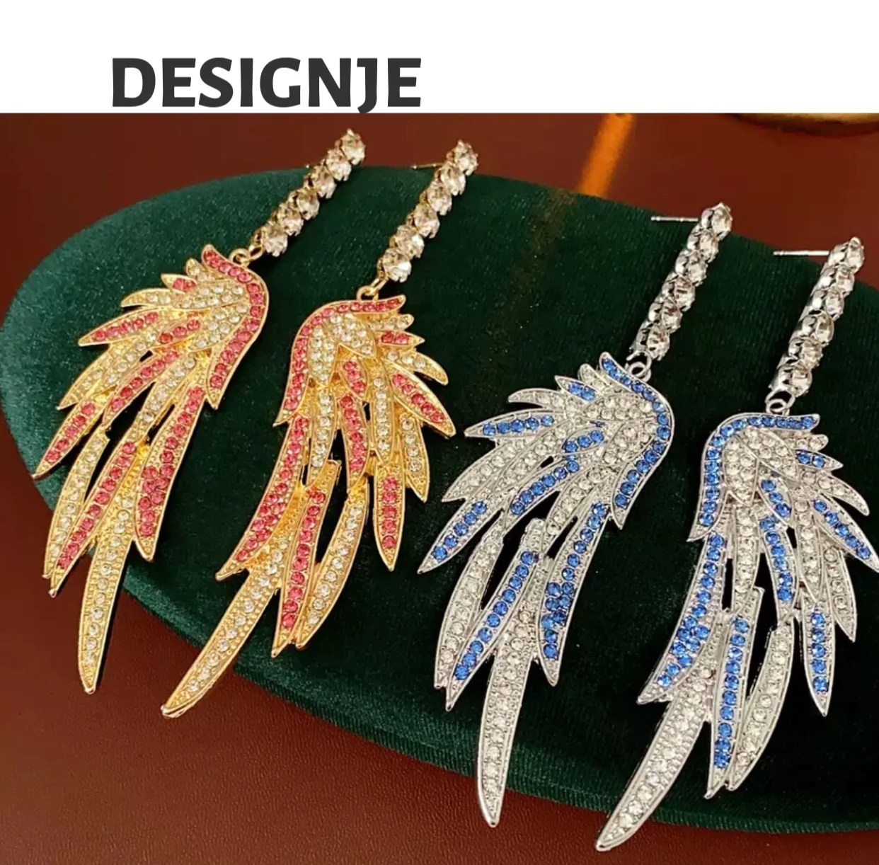 

Hot-selling pair of wings earrings, retro style, can be matched with any outfit, luxurious and high-end earring for women.