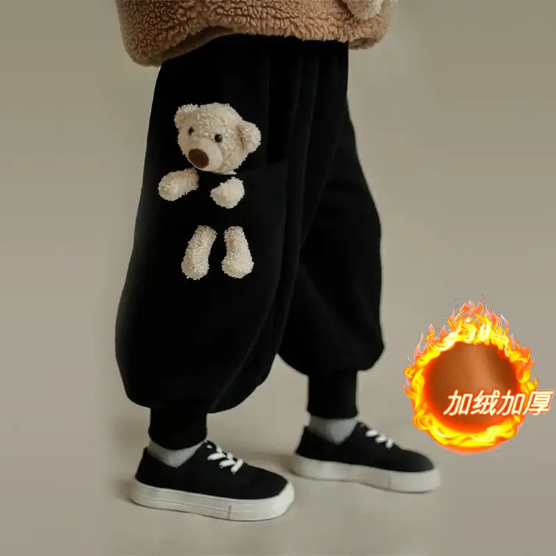 

Children's Clothing Pants Autumn and Winter Children Outer Wear Sweatpants and Girls Padded Fleece Trousers Baby One Sweat Pants