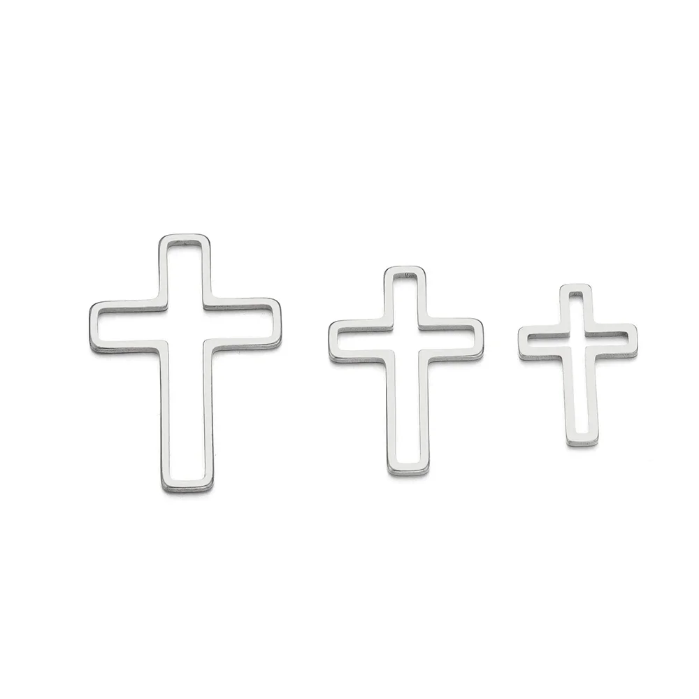 20/50pcs Stainless Steel PVD Gold Cross Charms Hollow Necklaces Connectors Pendant for DIY Jewelry Bracelet Making Findings Bulk - Image 3