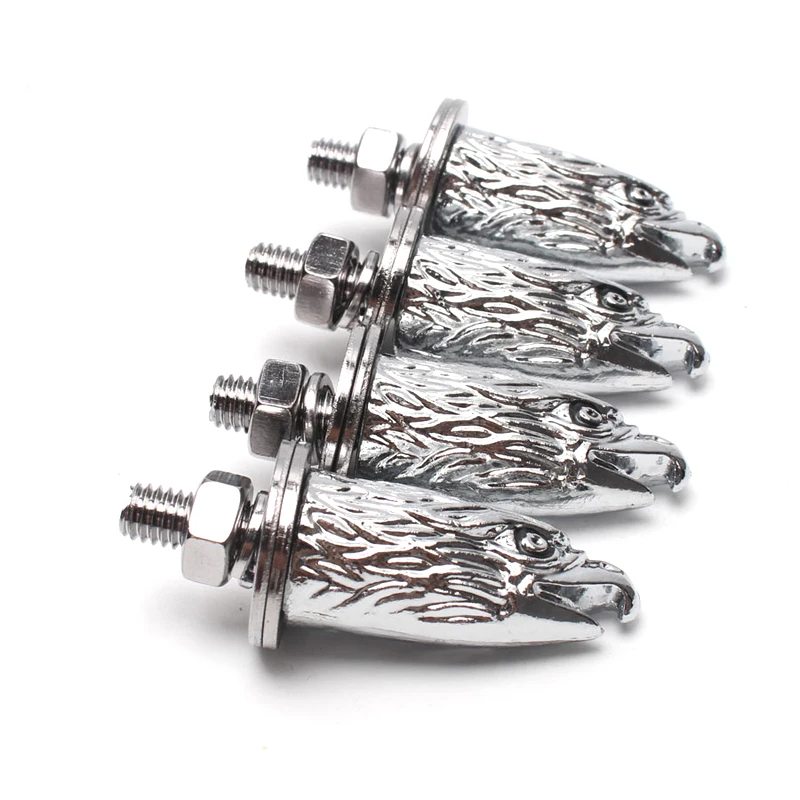 4pcs All Motorcycle Modification Metal Decorative Electroplate Eagle Head 5mm Screw Universal Fit For Harley Chopper