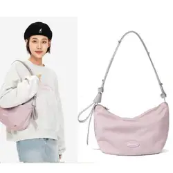 Fashion Shoulder Bag Women Korean Pink Underarm Crossbody Bags for Women Casual Satchels Wide Strap Canvas Chest Bag Handbag