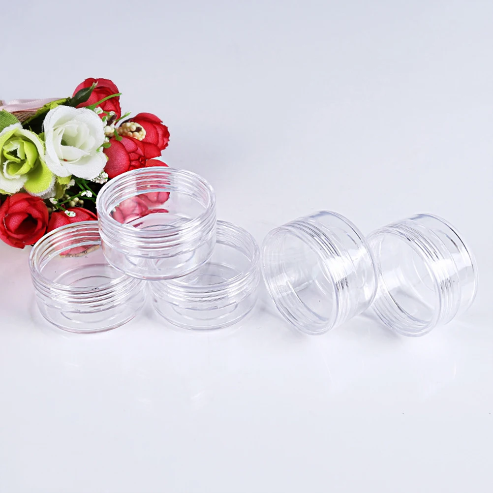 

50pcs 5ml 5g Plastic Pot Jars Empty Tin Containers Portable Round Pot Bottles for Sequin Eyeshadow Makeup Face Cream