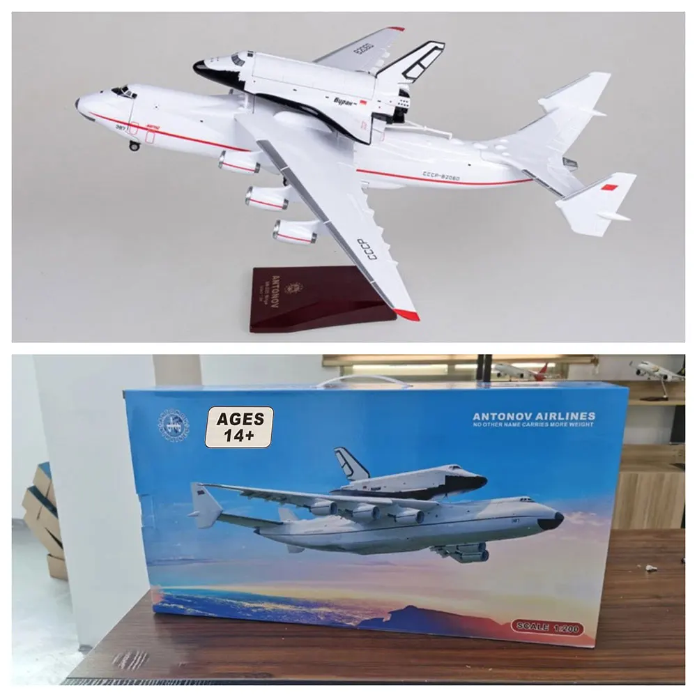 1/200 para artículos de decoración del hogar Antonov AN-225 AN225 Mriya Space Shuttle Blizzard avión de transporte modelo de réplica de resina para