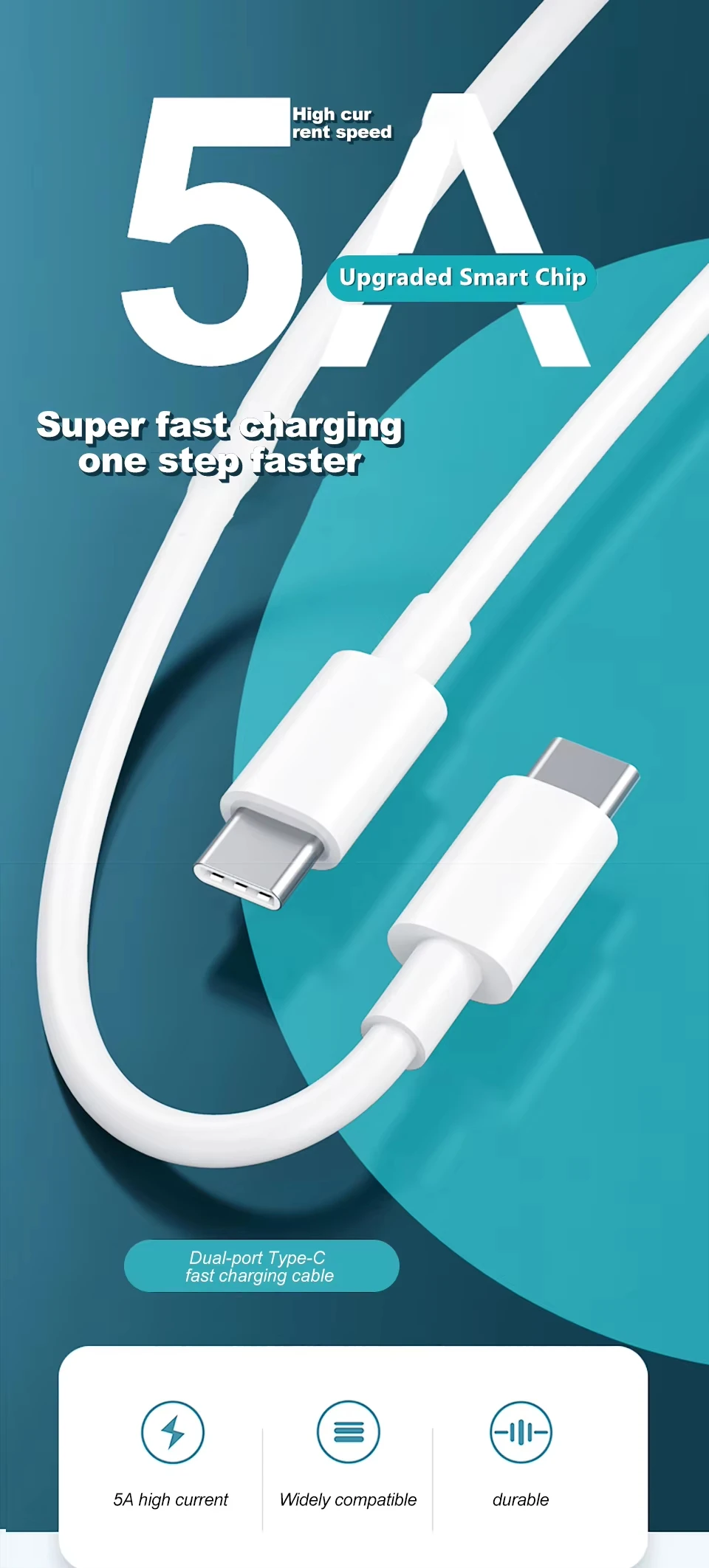 NNBILI 3 Stück 120W Dual USBC zu Typ C Superschnelles Lade- und Datenkabel für iPhone 17 18 Pro Samsung Huawei Schnellkabel Übertragungskabel – Detail 1