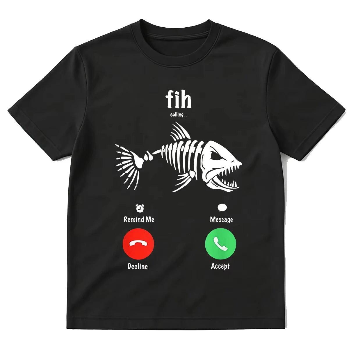 Fih Calling Graphic T-shirt Funny Phone Call Fishing T-shirts Men Women Fashion Short Sleeve T Shirt Tops