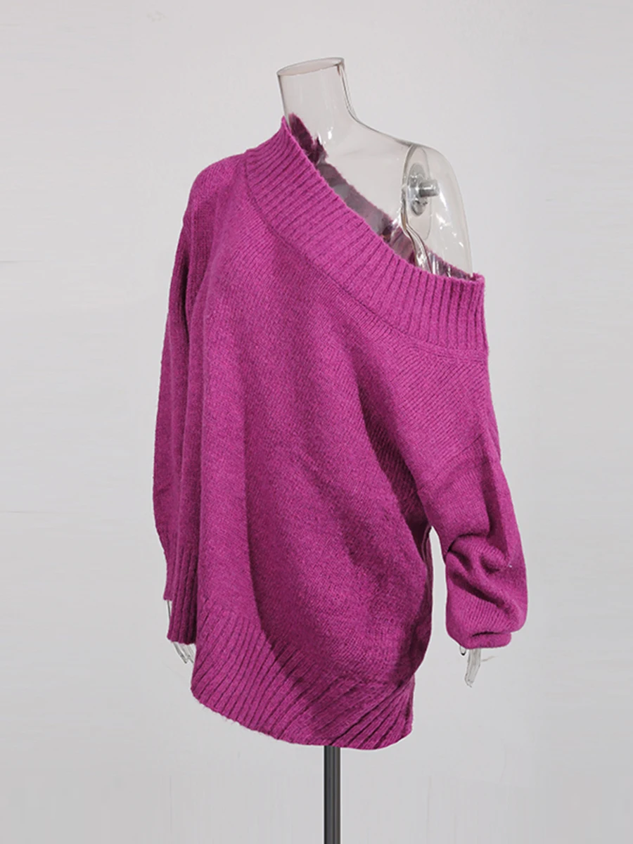 CHICEVER الصلبة تقسم طيات سترة الإناث انحراف طوق كم طويل فضفاض عادية كسول المرأة البلوزات الخريف نمط جديد الموضة