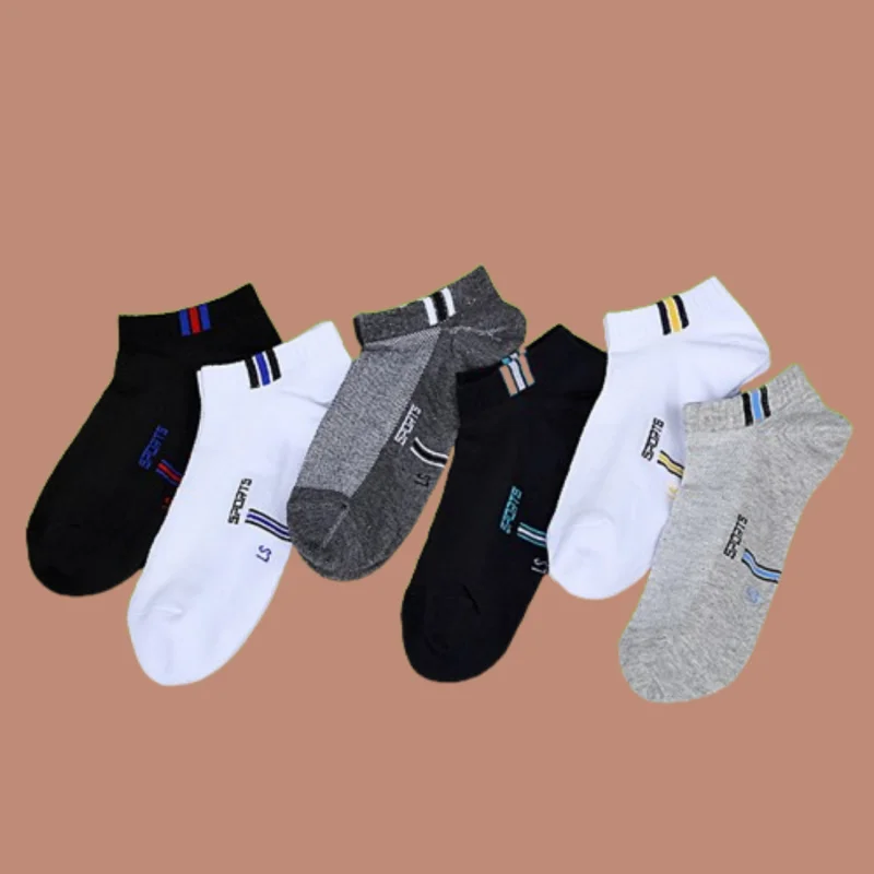 6/12 Pairs Thin Deodorant Breathable Boat Socks Shallow Mouth Socks Cotton Socks Summer Socks Men's Short Socks Sports Socks