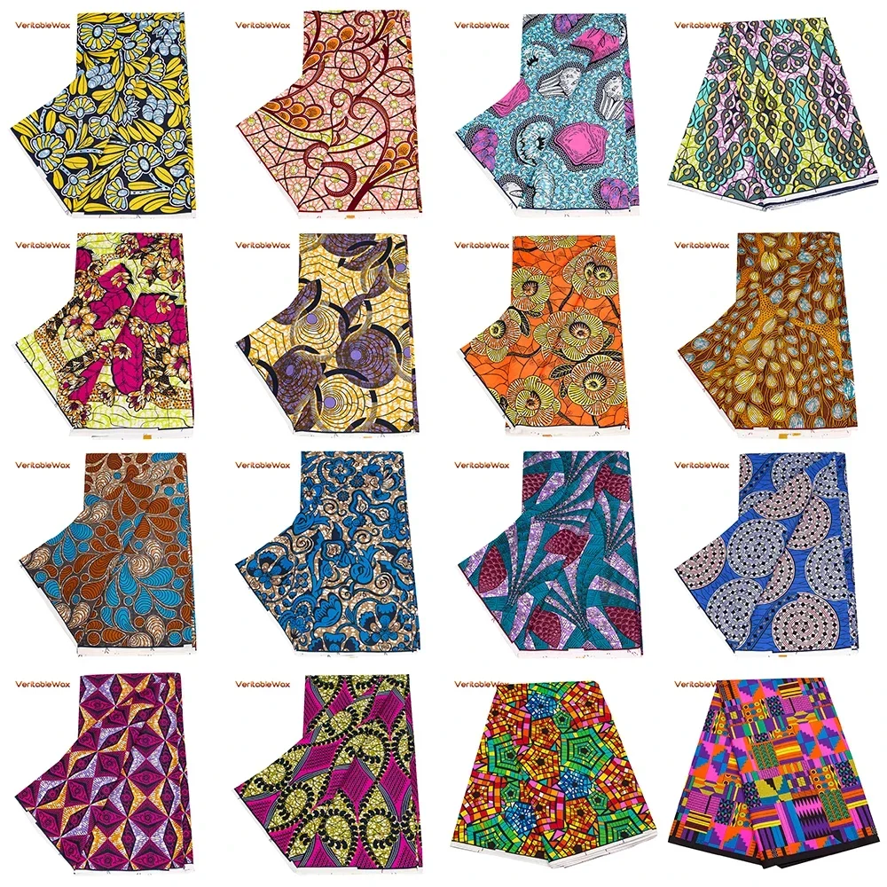 

2024 Veritablewax Ankara Africa Prints Batik Wax Fabric African Dress Craft DIY Sewing Textile Polyester Nigeria Tissu N-24