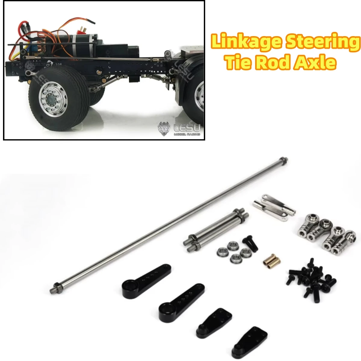 

Ось рулевой тяги G-6020 для 1/14 Tamiya RC Lesu 8×8 8×4, прицеп с дистанционным управлением, самосвал, автомобильные детали Diy